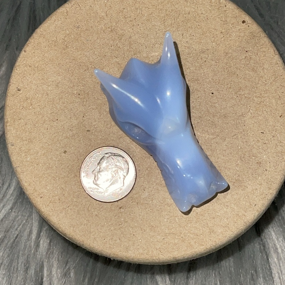 Blue Chalcedony Dragon Head - Picture 8 of 11